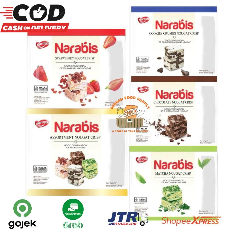 

PJ [ BERKAH ] Naraya Narabis Nougat Crisp 200gr Jumbo Chocolate Assortment Cookies Strawberry Matcha Halal