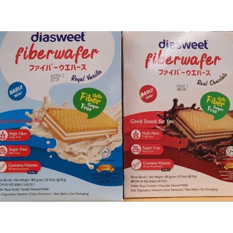 

PJ Diasweet Fiber Wafer Vanilla / Chocolate 180gr Expire Desember 2025