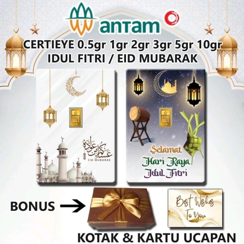 Logam Mulia Emas ANTAM Idul Fitri Eid Mubarak Gift Series Custom Certieye Certicard AST