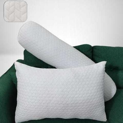 (Terbaru) Snow Pillow-1Set Bundle Bantal Dan Guling Hotel Kain Kniting-Putih Bantal Guling Dewasa (T