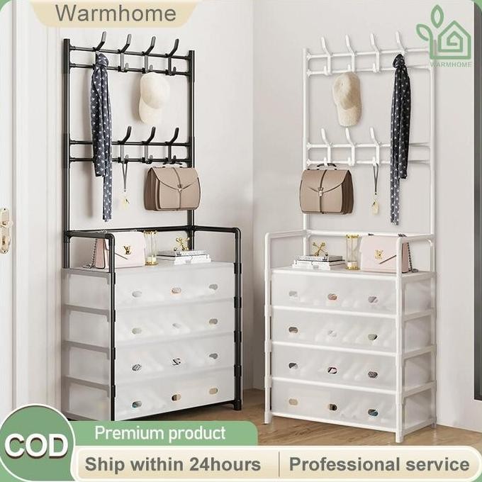 COD Rak Penyimpanan rak sepatu tertutup anti debu Pakaian Gantung Rak Sepatu Rak Sepatu Hanger Tas T