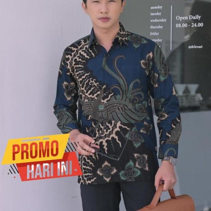 Tersedia BATIK BAGUS Batik Pria Panjang Pendek Furing Katun Halus Seragam Kantor Spesial - S, Panjan