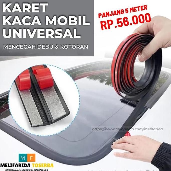 Penutup Celah Kaca Mobil Seal Karet Anti Bocor Debu Peredam Suara