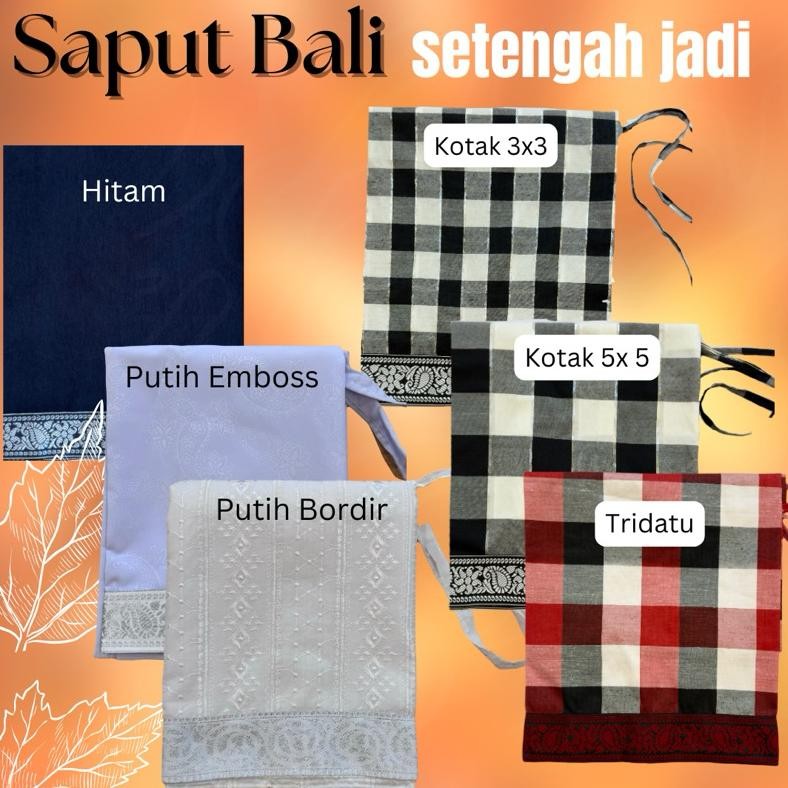 Saput Bali Poleng Putih Hitam AST
