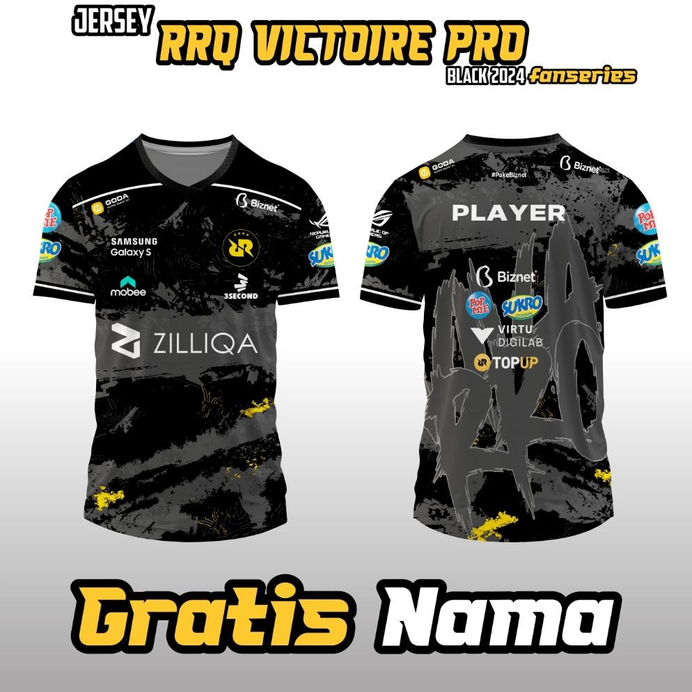 (Terbaru) Jersey RRQ VICTOIRE PRO Black 2024 FANSERIES MPL S14 (Terlaris)