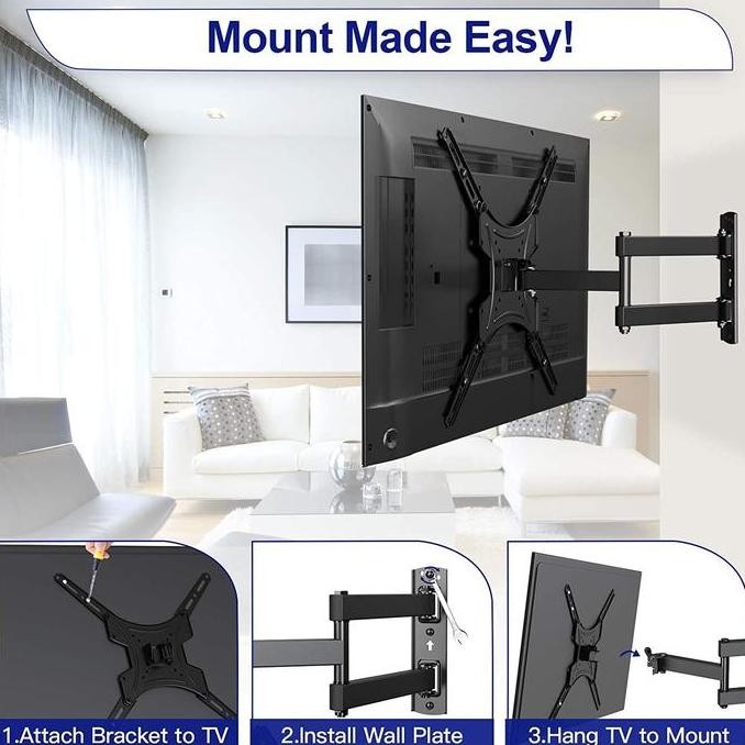 Bracket Breket Tv Swivel New Model 32-43 Inch 6 Arah