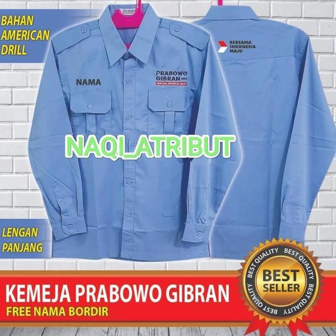 Tersedia KEMEJA PRABOWO GIBRAN FULL BORDIR KEMEJA SERAGAM PRABOWO GIBRAN