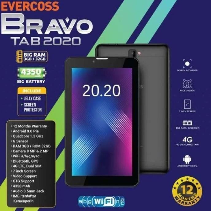 (Expert) Tablet Evercoss Bravo Tab 3/32 Ram 3GB Internal 32GB Garansi Resmi