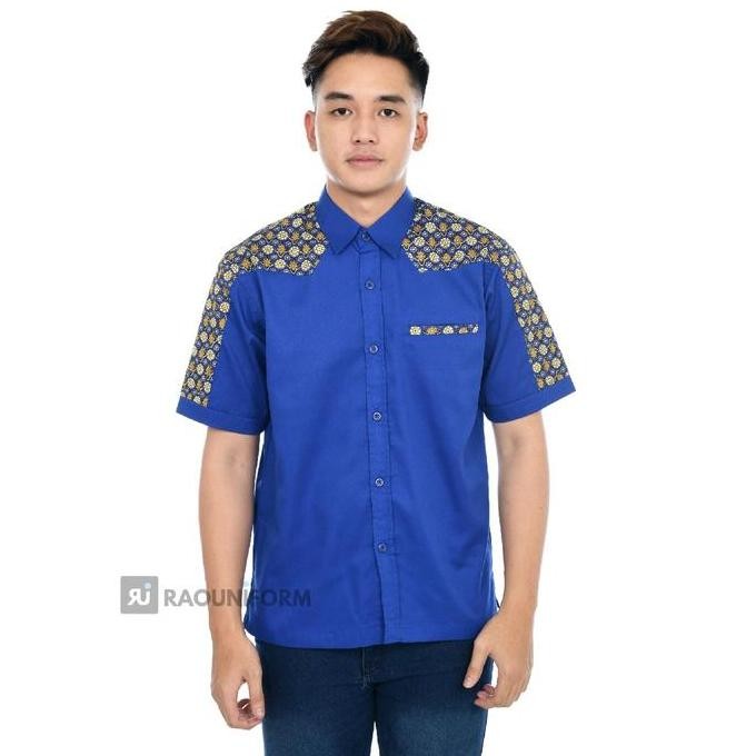 Tersedia Atasan batik wanita/Seragam kerja kombinasi/Kemeja batik lengan panjang/Baju ketja kantoran