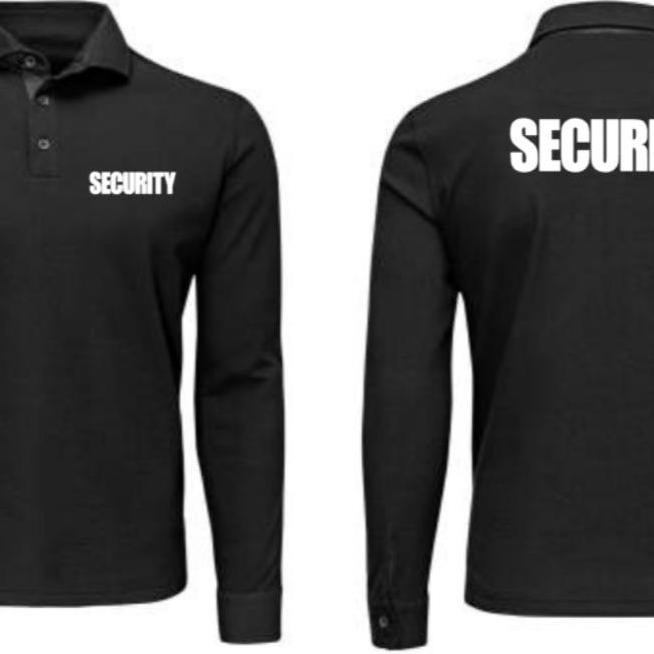 Tersedia Kaos Shirt Tshirt Baju Kerah Distro SECURiTY SATPAM LENGAN PANJANG polos custom indonesia p