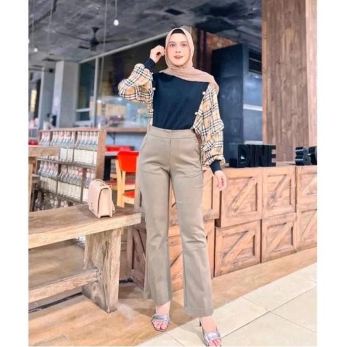 Up Grade Hw Cutbray//Celana Up Grade Bahan Katun Manggo Model Cutbray Upgrade Celana High Kantor Pan