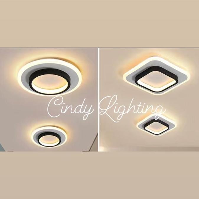 Murah Lampu Plafon Led Tanam Modern Minimalis 3 Warna Nordic Teras Black