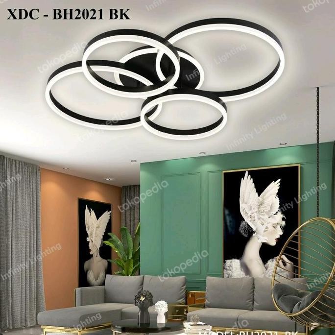 Murah Lampu Plafon Hias Ring Led 5 Ring Gd/Bk