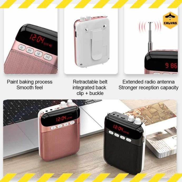 Murah Speaker Megaphone Portable Pinggang Microphone Bluetooth Wireless