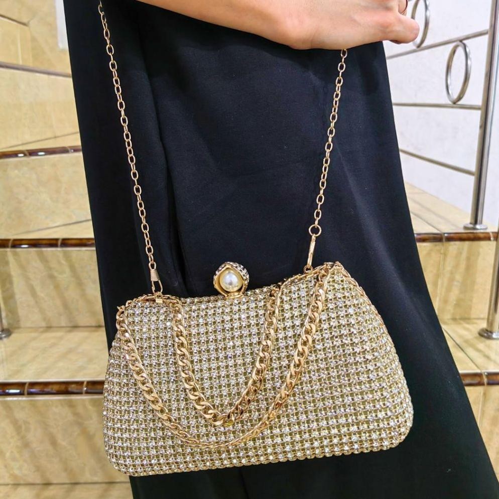 Tas Pesta Kristal Mewah Elegan Tas Cantik Pesta Kondangan Import Kekinian Tas Wanita Elegan 888821-3