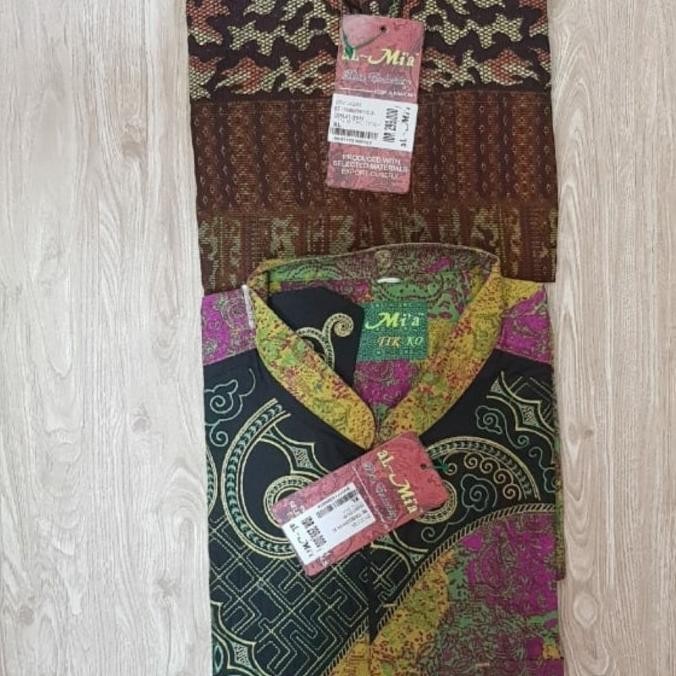 (Expert) Baju muslim batik koko pendek panjang almia al mia al-mia ori obral