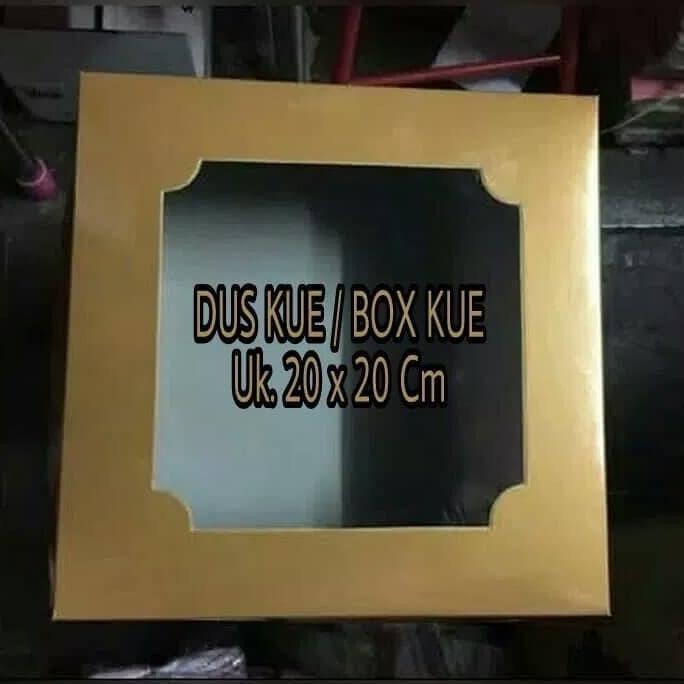 (Expert) DUS KUE / BOX KUE UK. 20 x 20 CM ( WARNA GOLD )
