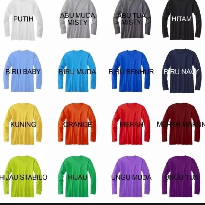 (Expert) Kaos Polos Pria/Wanita 24's Lengan Panjang - PUTIH