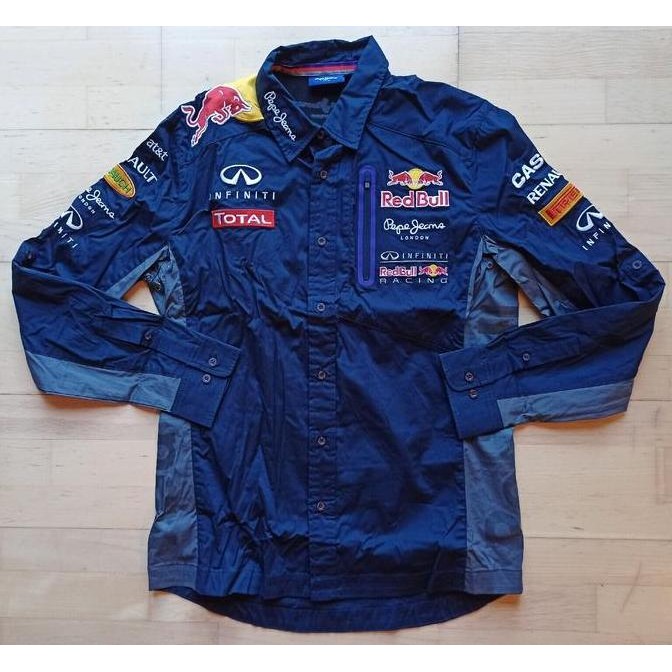 Red Bull Racing F1 2015 RARE Team Long Sleeve Shirt. Kemeja Pria Formula 1