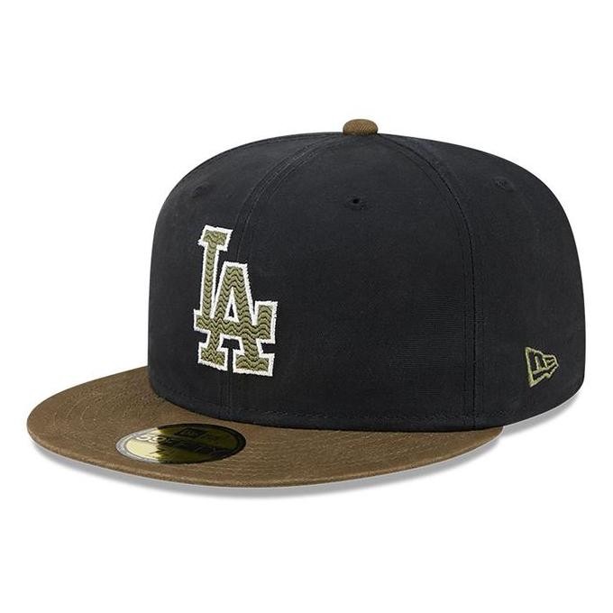 LA Dodgers Quilted Logo Black 59FIFTY Cap New Era. Topi Unisex