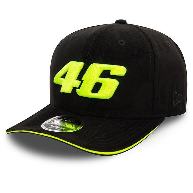 VR 46 Faux Suede Black 9FIFTY Original Fit Cap New Era. Topi Unisex Pria Wanita