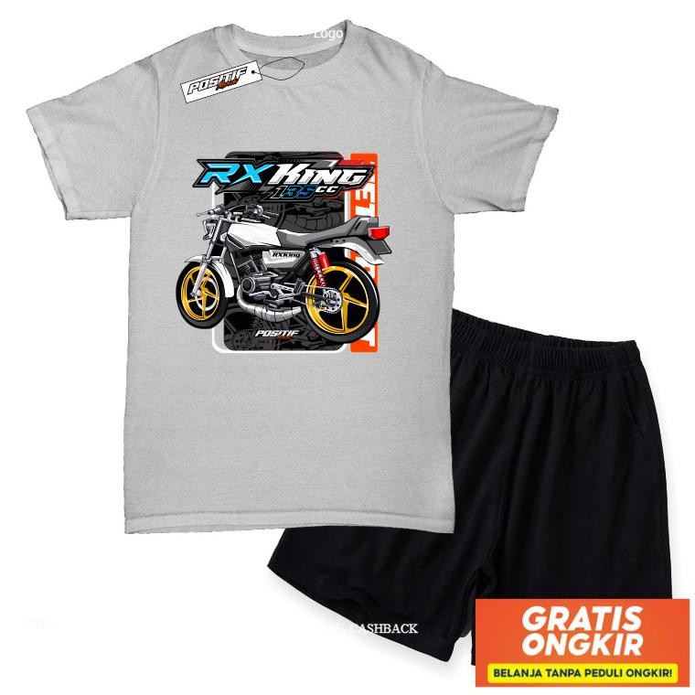 Baju Kaos Anak Setelan Motor Rx King Putih | Positif Merch