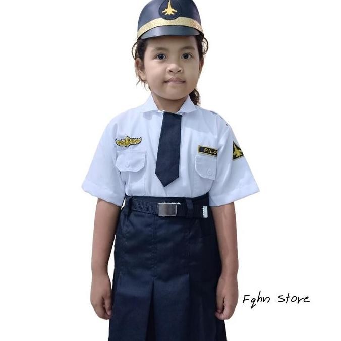 Tersedia seragam profesi anak/Baju profesi anak/ pilot anak cewek (Free Packing Kardus)