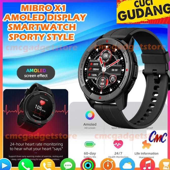 BEBAS ONGKIR - Mibro X1 Amoled Smartwatch Sporty 1.3 inch Display