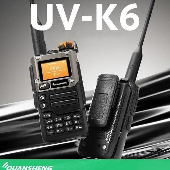 Promo Ht Walkie Talkie Quansheng Uv K6 Uvk6 Air Band 5W Uhf Vhf Type C Charger Antena