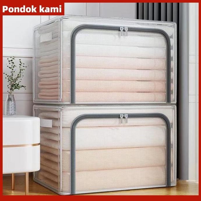 

Terlaris Kotak Penyimpanan Penyelenggara Keranjang Serbaguna Lemari Pakaian Box Penyimpanan Tempat Rangka Baja Kain Nilon Lipat Kotak Penyimpanan Transparan Tahan Air