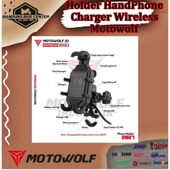Motowolf Phone Holder Wireless Charger Holder HP Motowolf
