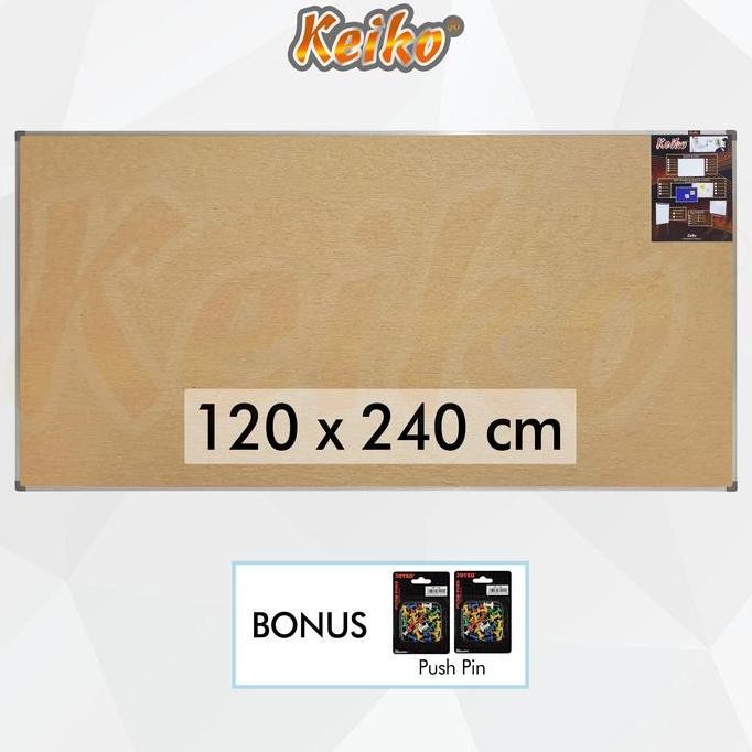 

BEBAS ONGKIR - Softboard Cork Pin Board / Papan Mading Gantung Keiko 120 x 240 cm