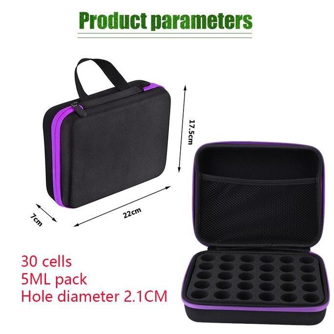 

Terlaris 30Slots Tempat Display Essential Oil Storage Case Sub Bottle Hard Shell Eva Shockproof Bag Tas Esential Oil