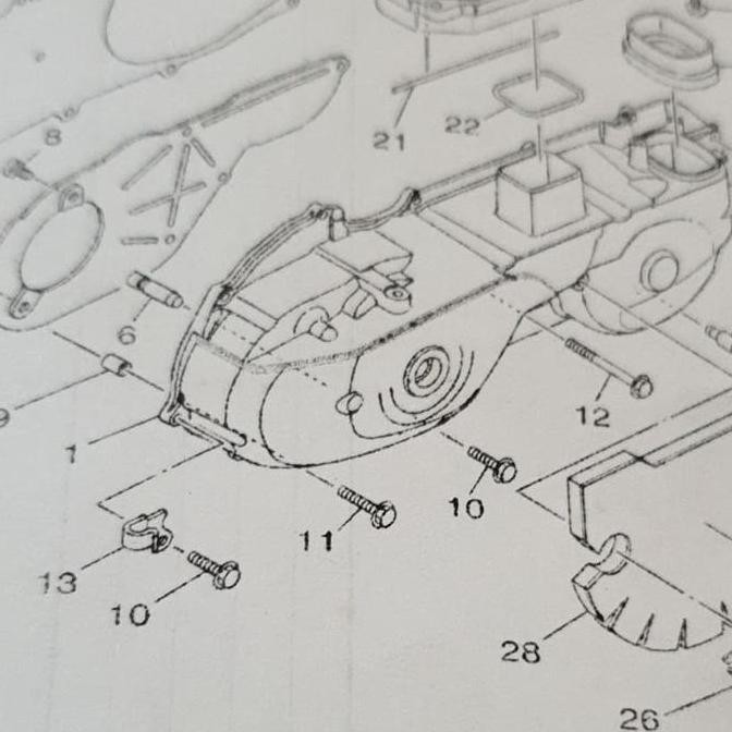 bak cvt / cover crankase mio soul karbu ori ymh