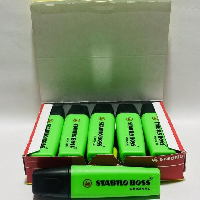 

BEBAS ONGKIR - HIGHLIGHTER / STABILO BOSS GREEN NO.70/33 / 1 BOX ISI 10 PCS