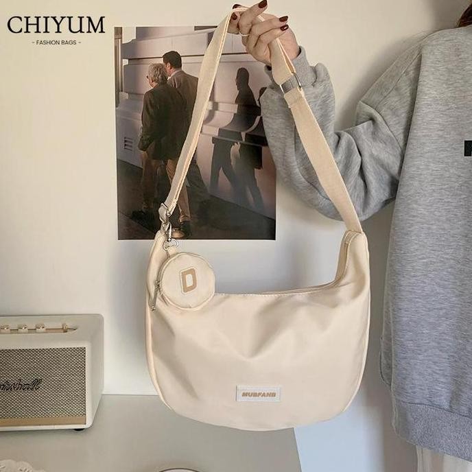 Tersedia Ready COD Tas Selempang Wanita Terbaru 2-in-1 Nilon Siswa Baru Wanita Tas Bahu Murah Tas Ce