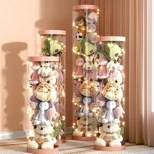 

Terlaris Tabung Tempat Penyimpanan Boneka / Doll Storage Ritsleting Silinder / Doll Storage Bucket Transparan / Tabung Penyimpanan Boneka Transparan