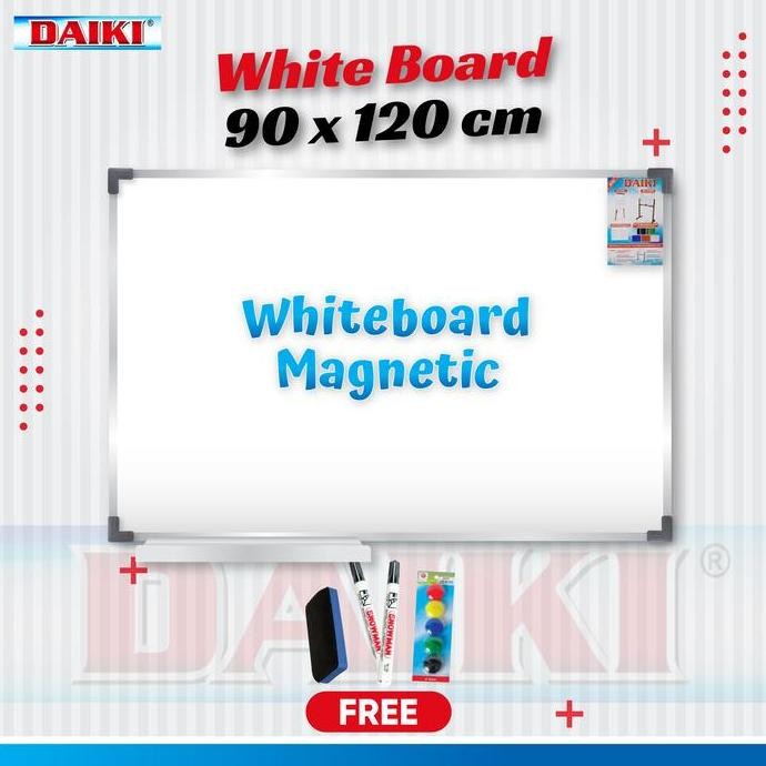 

NEW Whiteboard / Papan Tulis Magnetic DAIKI Uk 90x120 Cm