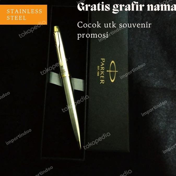 

TERLARIS - pulpen parker exclusive stainless model putar gratis grafir nama