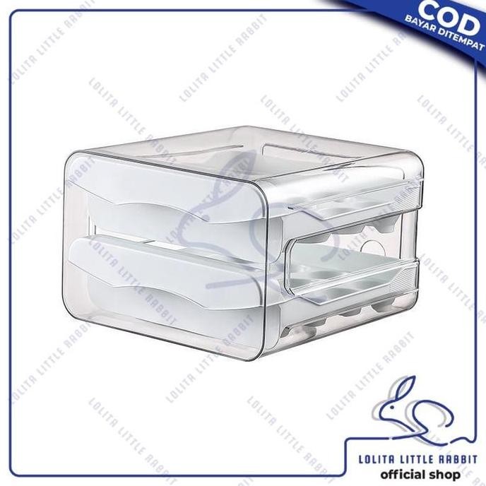 

Terlaris Tempat Telur 2 Tingkat / Box Penyimpanan Telor Rak Serbaguna / Rak Telur 2 Susun Kotak Telur