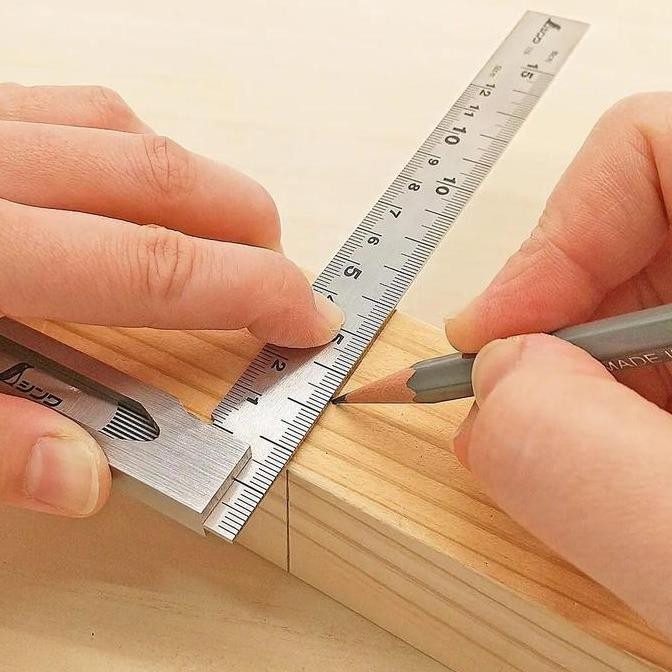 

TERBARU - Penggaris Siku 15 cm 62009 SHINWA Scale Stainless Steel Square