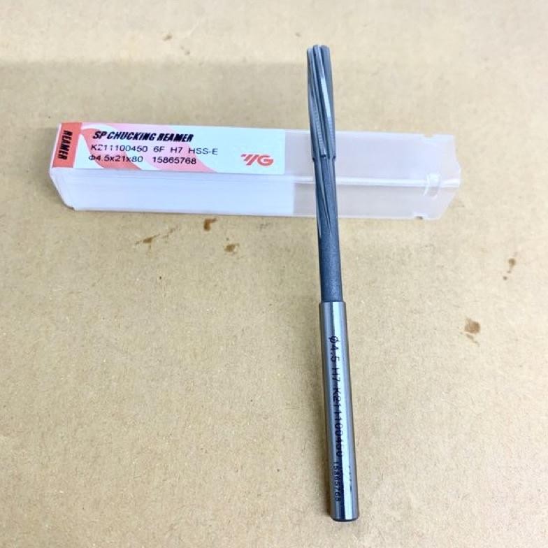 Carlosmomok12 Sp Chucking Reamer 4.5 Mm H7 Spiral Merk Yg Korea Original Baru..Reamer 4.5Mm New