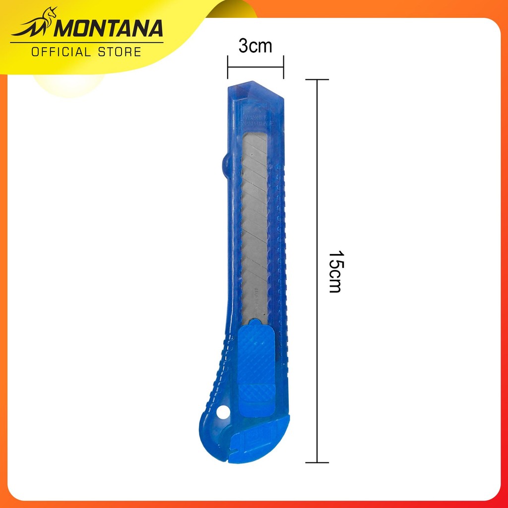 

MONTANA CUTTER PISAU PEMOTONG 15 X 3 CM 12 PCS BLADE KNIFE SERBAGUNA CT-700/LUSIN