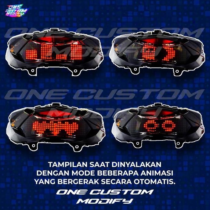 Stoplamp Running Text Animasi Vario 125-150 Old Lampu Led Rem Belakang Modifikasi Variasi Motor Vari