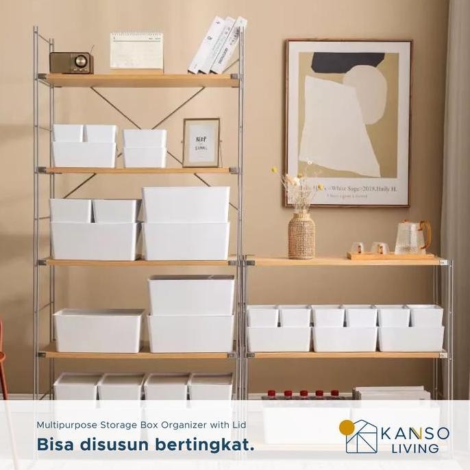 

Terlaris Kanso Living Tempat Penyimpanan Serbaguna Storage Organizer Box - Besar Putih