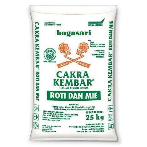 

(Expert) Tepung terigu Cakra Kembar bogasari 25kg
