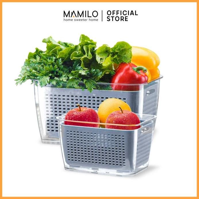 

Terlaris Box Container Buah / Kontainer Kotak Peyimpanan / Penyaring Cuci Sayur
