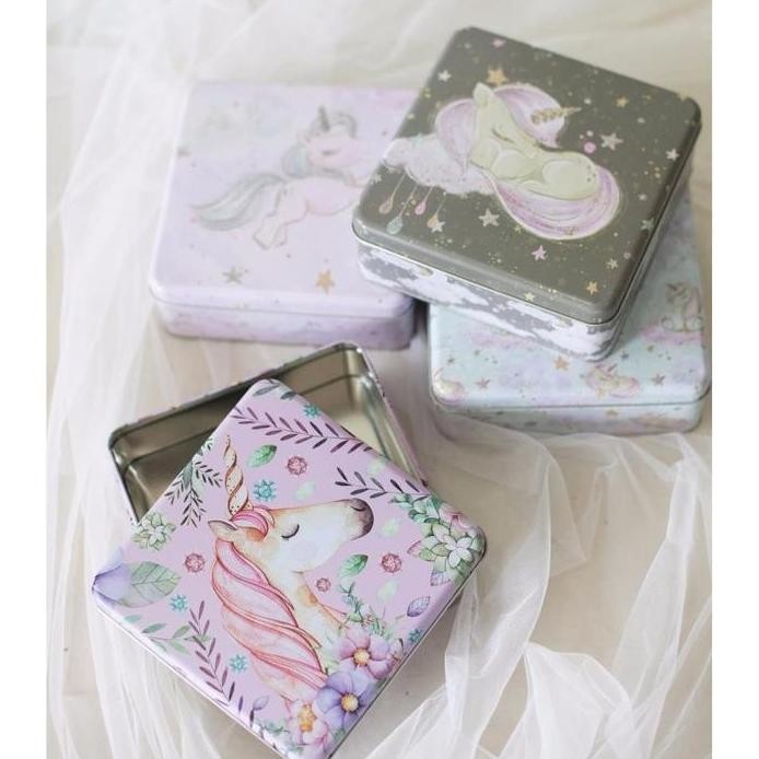 

Terlaris Tin Kaleng Box Storage Unicorn Multifungsi