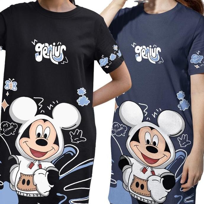 Bisalo Daster Cotton Wanita Lengan Pendek Digital Printing Motif "Genius" - Dress - Dress Polos - Da