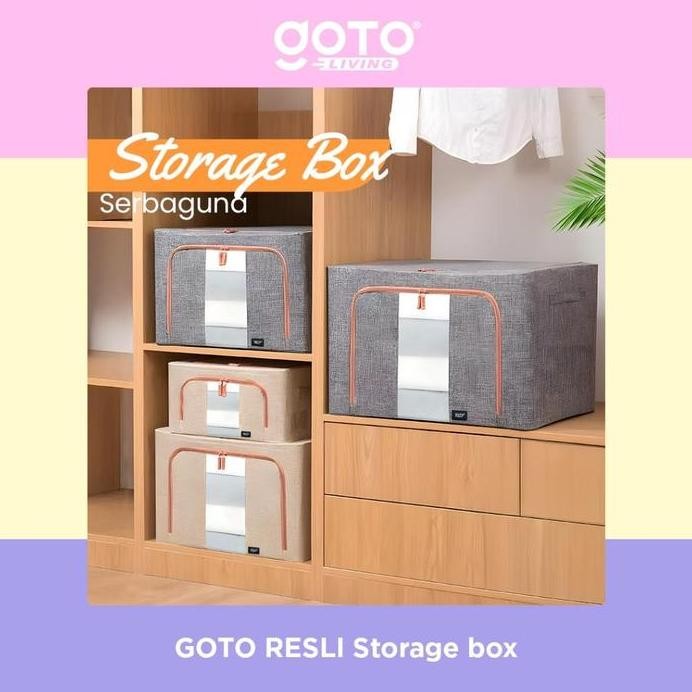 

Terlaris [Cod] Goto Living X Ghaziiyaa Resli Storage Box Double Zipper Kotak Penyimpanan Lipat Serbaguna